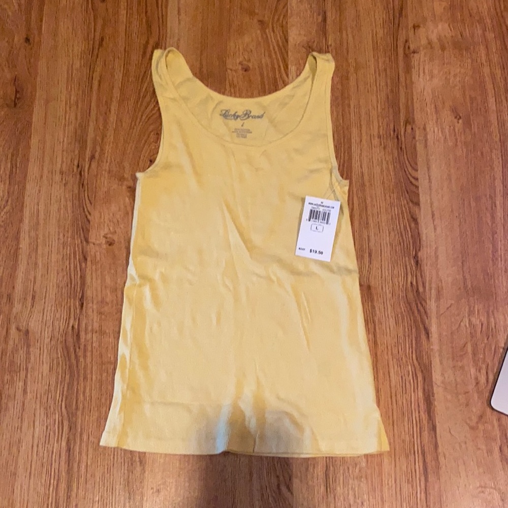 Lucky Brand Yellow Ribbed Tank Top